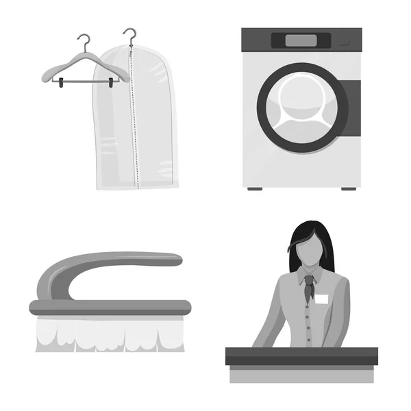 Objet isolé de blanchisserie et symbole propre. Collection de buanderie et de vêtements stock symbole pour le web . — Image vectorielle