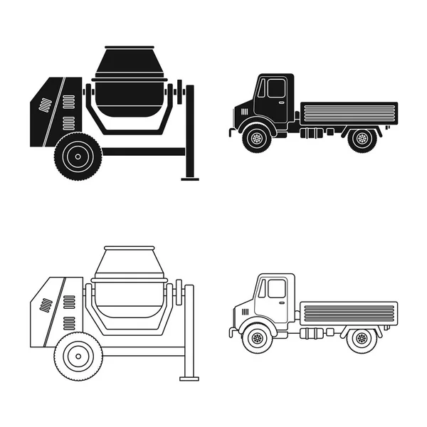 Conception vectorielle du symbole de construction et de construction. Collection de construction et de machines stock symbole pour le web . — Image vectorielle