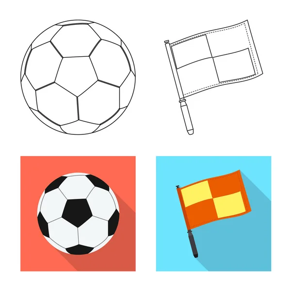 Diseño vectorial del fútbol y el icono del equipo. Conjunto de fútbol y torneo símbolo de stock para web . — Vector de stock