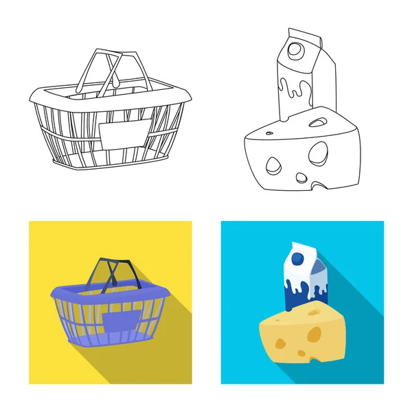 食品和饮料标志的矢量设计。为网站设置的食品和商店股票符号. — 图库矢量图片