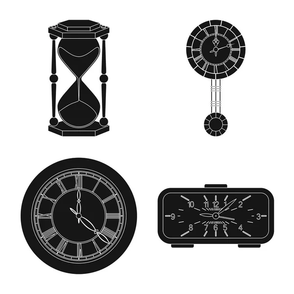 Ilustración vectorial del reloj y el símbolo de tiempo. Colección de reloj y círculo símbolo de stock para la web . — Vector de stock