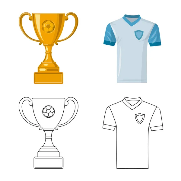 Векторная иллюстрация символа футбола и шестерни. Коллекция векторной иллюстрации футбола и турниров . — стоковый вектор