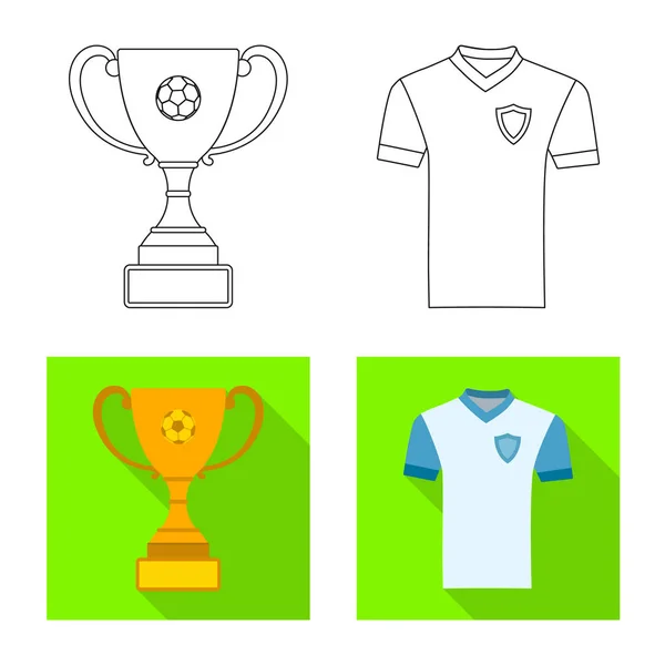 Vektor-Illustration von Fußball und Getriebe-Ikone. Sammlung von Fußball- und Turniersymbolen für das Web. — Stockvektor