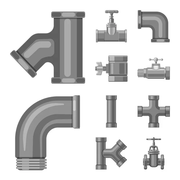 Векторна ілюстрація знака труби і трубки. Колекція труб і трубопроводів Векторні ілюстрації . — стоковий вектор