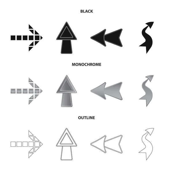 Векторна ілюстрація елемента і символу стрілки. Збірка елемента і піктограми напрямку для складання . — стоковий вектор