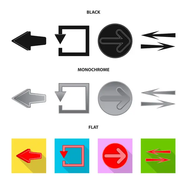 元素和箭头图标的矢量设计。一组元素和方向股票矢量图. — 图库矢量图片