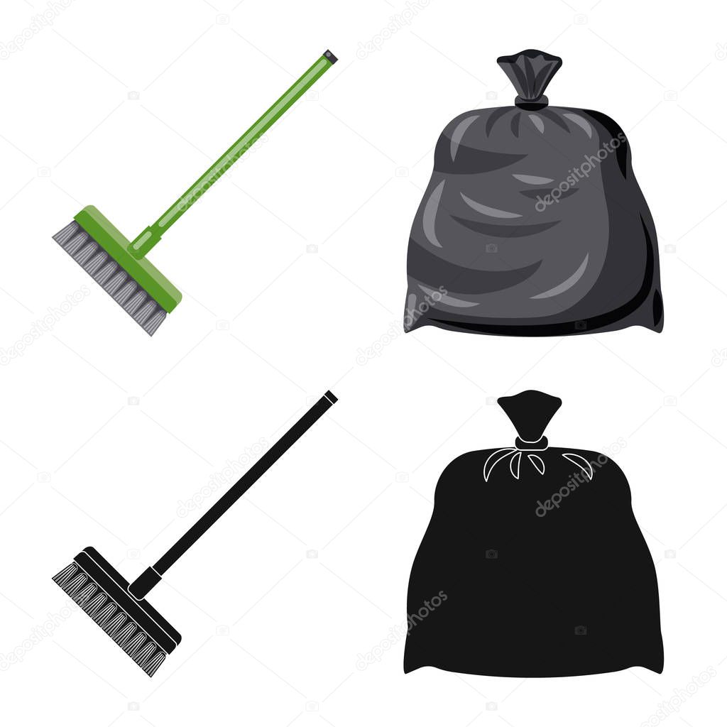 Vector illustration of cleaning and service symbol. Set of cleaning and household vector icon for stock.
