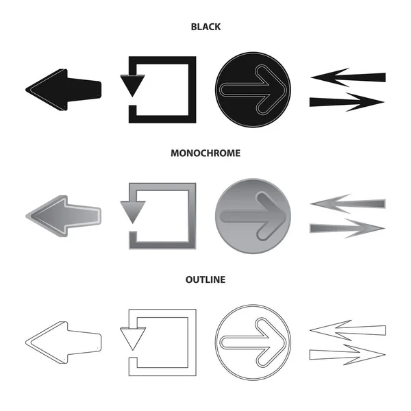 Illustrazione vettoriale dell'elemento e simbolo della freccia. Set di elemento e direzione stock simbolo per il web . — Vettoriale Stock