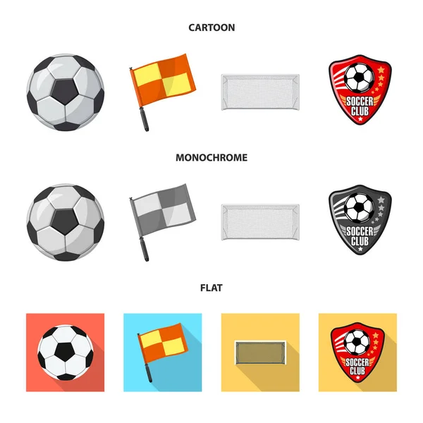 Isolated object of soccer and gear sign. Set of soccer and tournament stock vector illustration. — Stock Vector