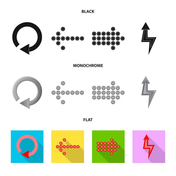 Векторная иллюстрация элемента и значка стрелки. Набор векторной иллюстрации элемента и направления . — стоковый вектор