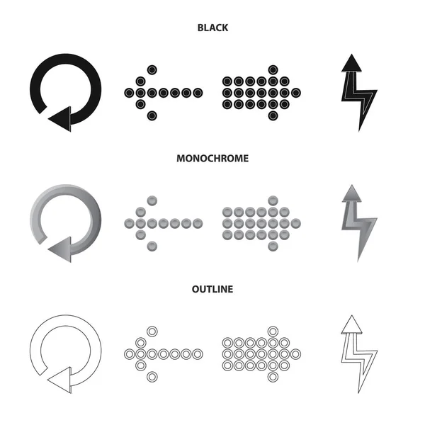 Objet isolé de l'élément et le logo de la flèche. Collecte des éléments et direction illustration vectorielle de stock . — Image vectorielle