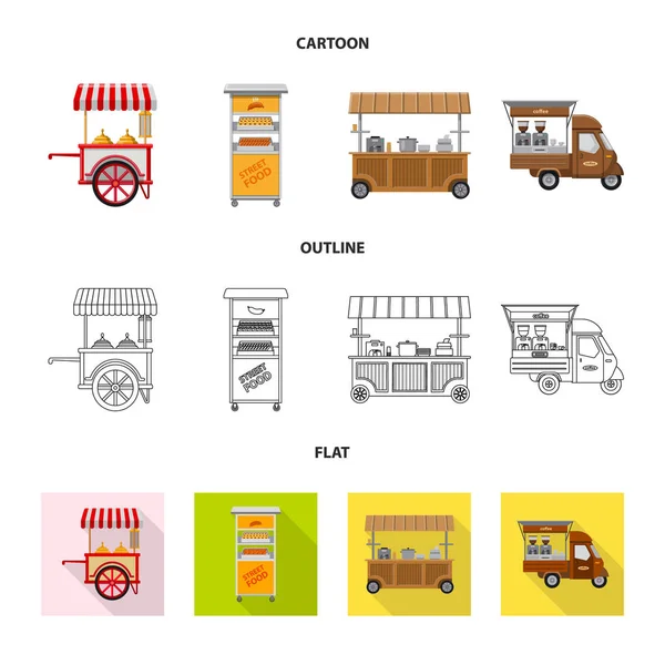 Illustration vectorielle du logo du marché et extérieur. Ensemble de marché et symbole de stock alimentaire pour la toile . — Image vectorielle