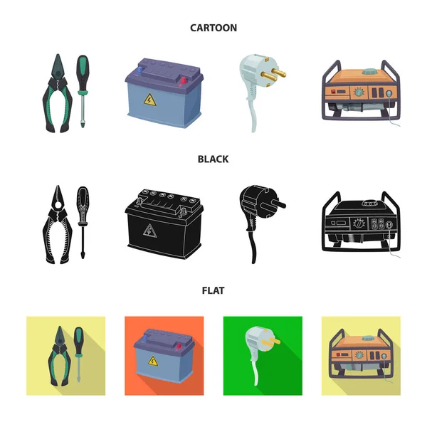 Ilustracja wektorowa energii elektrycznej i elektryczne znak. Energii elektrycznej i energii Stockowa ilustracja wektorowa. — Wektor stockowy