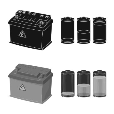 Elektrik ve elektrik logo vektör çizimi. Elektrik ve enerji hisse senedi simgesi web için set.