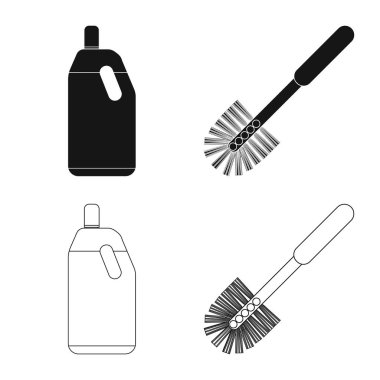 Temizlik ve servis işareti vektör tasarımı. Temizlik ve ev hisse senedi simgesi web için kümesi.