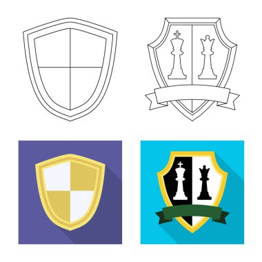 Amblem ve rozet simge yalıtılmış nesne. Web için amblem ve etiket hisse senedi simgesi kümesi.