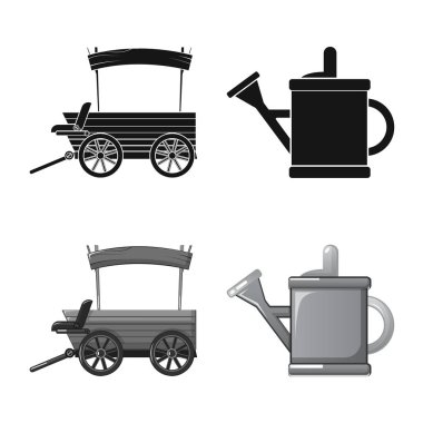 Çiftlik ve tarım işareti vektör tasarımı. Çiftlik ve bitki hisse senedi vektör çizim topluluğu.