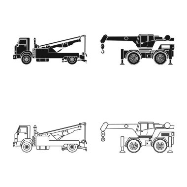 Yapı ve inşaat simge vektör tasarımı. Web için yapı ve makine hisse senedi simgesi kümesi.