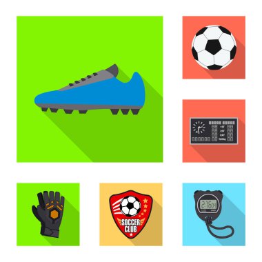 Vektör çizimi futbol ve dişli işareti. Futbol ve turnuva hisse senedi vektör çizim topluluğu.