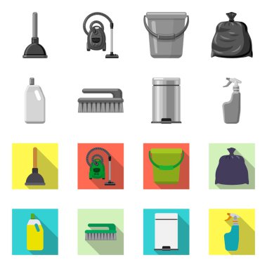 Temizlik ve servis simge vektör Illustration. Temizlik ve ev hisse senedi simgesi için web topluluğu.