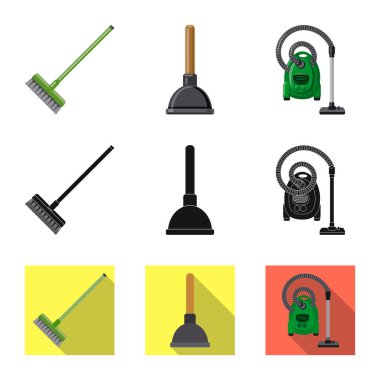 Temizlik ve servis logo vektör Illustration. Temizlik ve ev hisse senedi vektör çizim topluluğu.