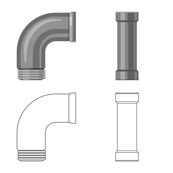 Ilustración vectorial de señal de tubo y tubo. Conjunto de tubo y tubería vector icono para stock . — Archivo Imágenes Vectoriales