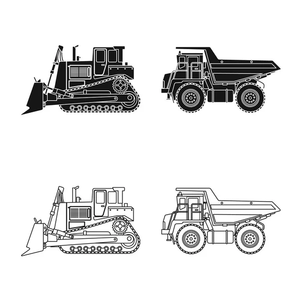 Diseño vectorial del icono de construcción y construcción. Colección de construcción y maquinaria símbolo de stock para la web . — Vector de stock