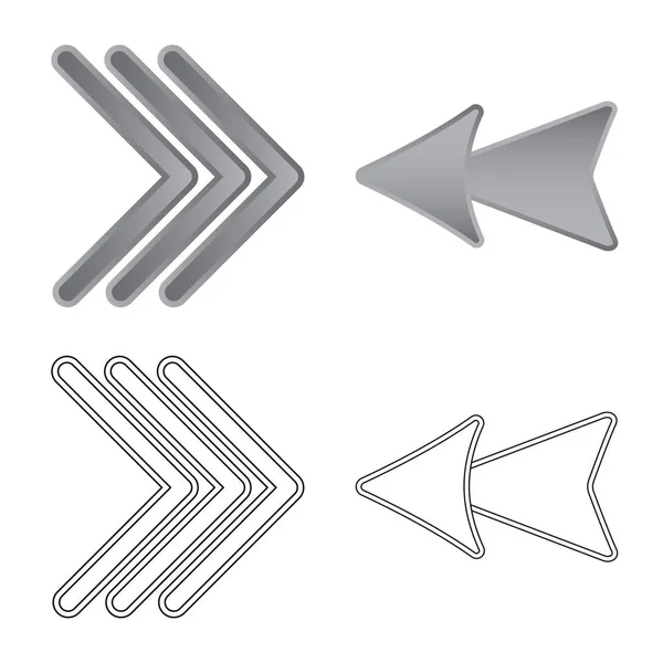 Design vettoriale dell'elemento e logo freccia. Set di elemento e direzione stock simbolo per il web . — Vettoriale Stock