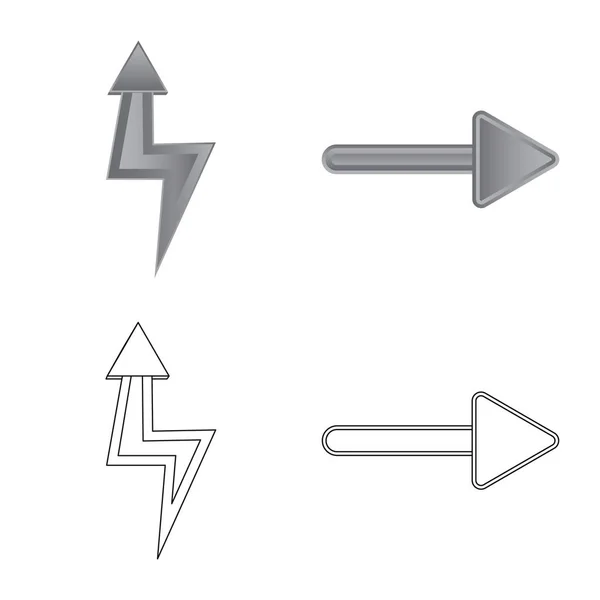Vektorillustration av element och pilen ikonen. Samling av element och riktning aktiesymbol för webben. — Stock vektor