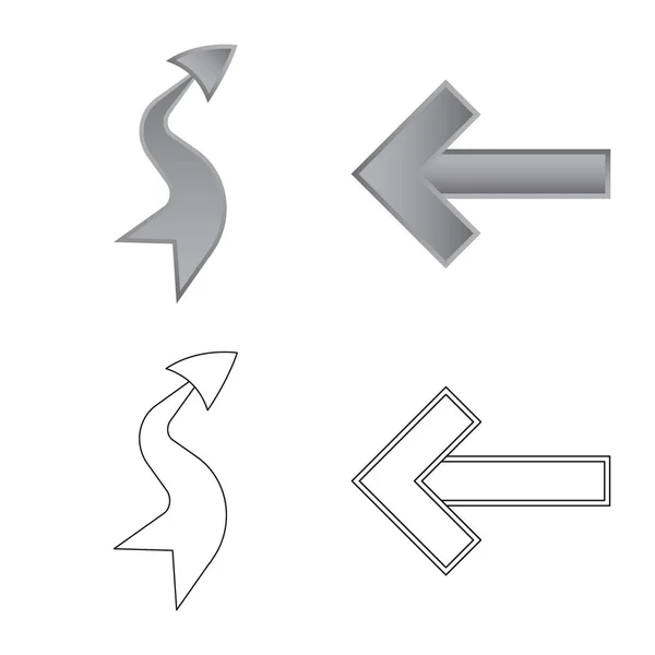 Conception vectorielle de l'élément et le symbole de la flèche. Ensemble d'illustration vectorielle d'élément et de direction . — Image vectorielle