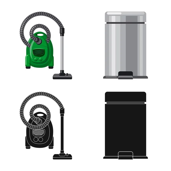 Illustrazione vettoriale dell'icona di pulizia e servizio. Raccolta del simbolo di pulizia e di azione della famiglia per il web . — Vettoriale Stock