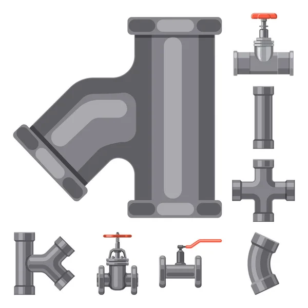 Conception vectorielle de tuyau et icône de tube. Illustration vectorielle du tuyau et du pipeline . — Image vectorielle