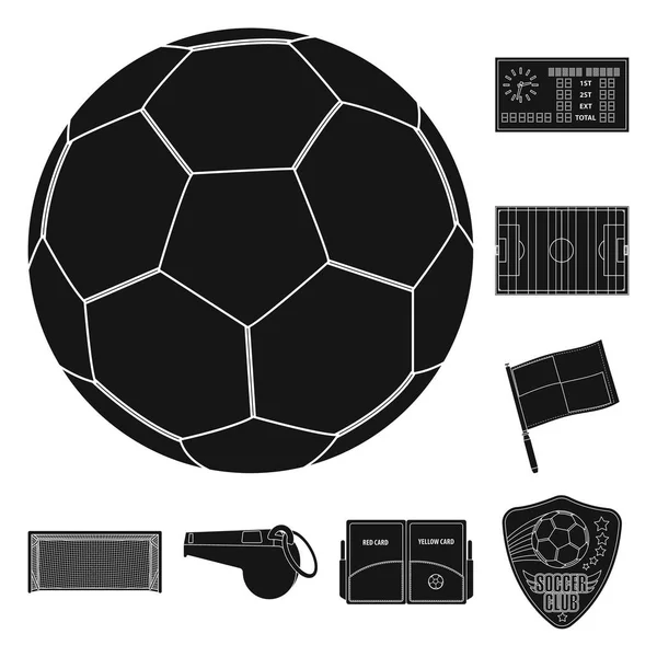 Изолированный объект футбольного и шестеренчатого логотипа. Набор футбольных и турнирных фондовых символов для веб . — стоковый вектор