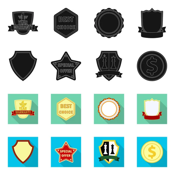 Vector ontwerp van het embleem en badge teken. Collectie van embleem en sticker voorraad vectorillustratie. — Stockvector