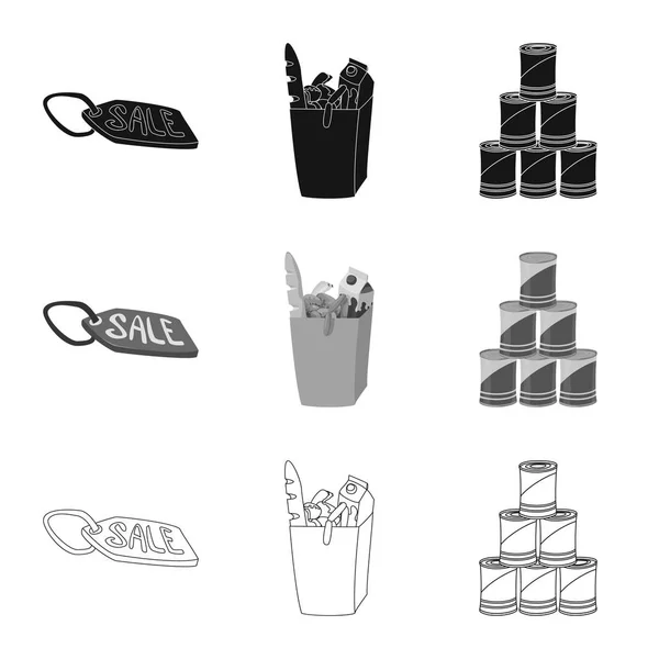 Vector design of food and drink icon. Collection of food and store vector icon for stock. — Stock Vector