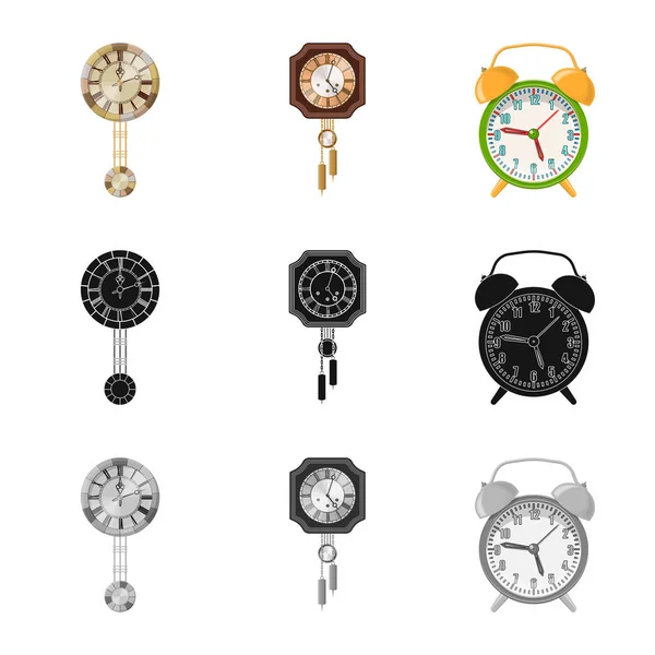 Diseño vectorial del reloj y el logotipo del tiempo. Colección de reloj y círculo icono vectorial para stock . — Vector de stock