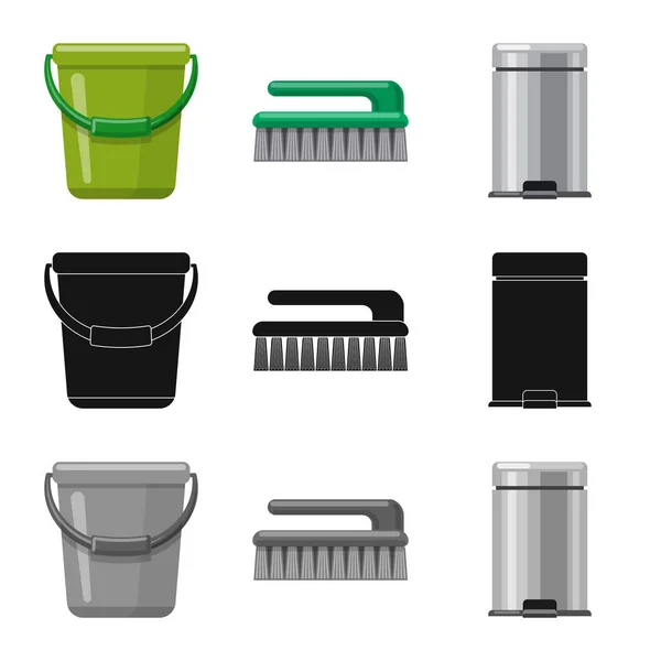 Isolated object of cleaning and service symbol. Collection of cleaning and household vector icon for stock. — Stock Vector