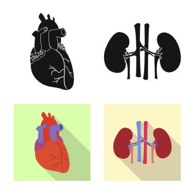Vücut ve insan işareti vektör tasarımı. Vücut ve hisse senedi için tıbbi vektör ikon koleksiyonu.