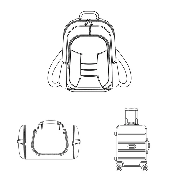 Vector illustration of suitcase and baggage logo. Set of suitcase and journey vector icon for stock. — Stock Vector