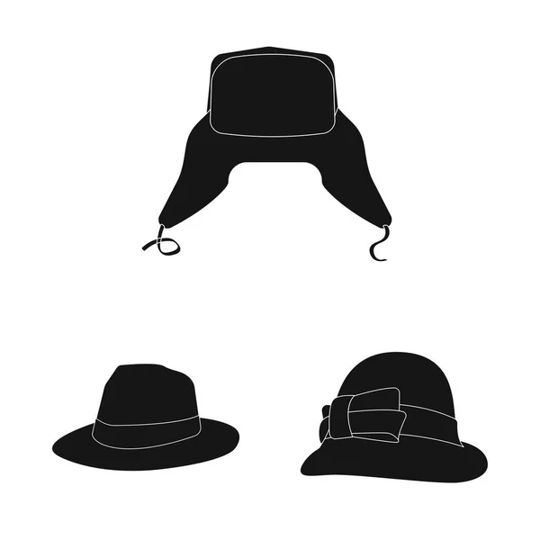 Diseño vectorial de la cabeza y el icono de la tapa. Colección de casco y accesorio icono vectorial para stock . — Archivo Imágenes Vectoriales