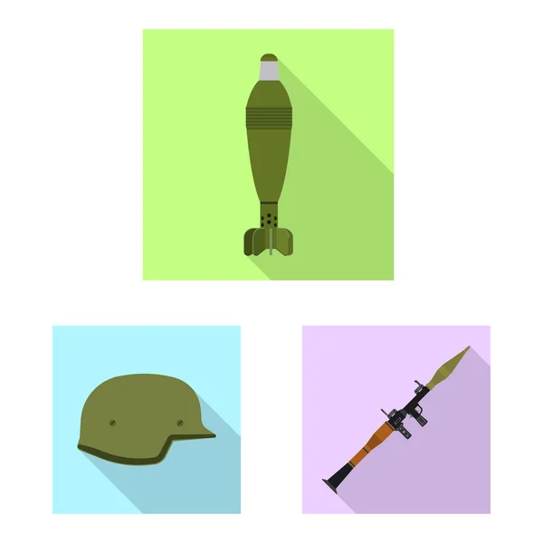 Ilustración vectorial de armas y signos de armas. Conjunto de armas y ejército símbolo de stock para la web . — Vector de stock