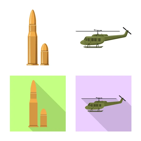 Vektor design av vapen och gun symbol. Samling av vapen och armén lager vektorillustration. — Stock vektor