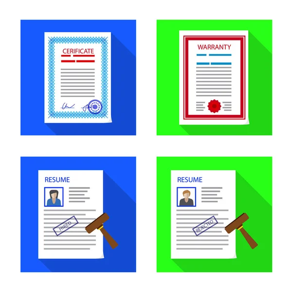 Illustrazione vettoriale del modulo e del segno del documento. Raccolta di forme e marchi illustrazione vettoriale . — Vettoriale Stock