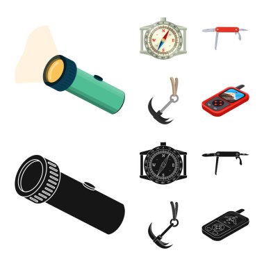 Dağcılık ve tepe simge vektör tasarımı. Dağcılık ve kamp stok vektör çizim.