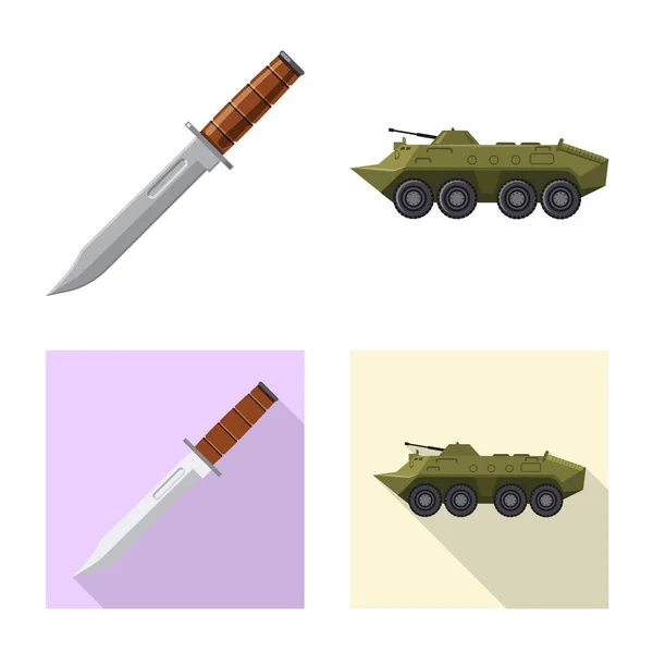 Vektor design av vapen och vapnet logotyp. Samling av vapen och armén aktiesymbol för webben. — Stock vektor