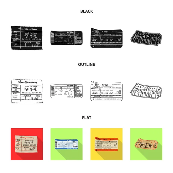 Objet isolé du billet et signe d'admission. Collecte de billets et illustration vectorielle de stock d'événements . — Image vectorielle