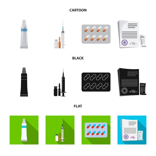 Projeto vetorial de farmácia e logotipo do hospital. Coleção de farmácia e ícone de vetor de negócios para estoque . — Vetor de Stock