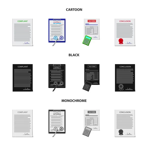 Diseño vectorial de forma y símbolo de documento. Colección de forma y marca símbolo de stock para web . — Archivo Imágenes Vectoriales