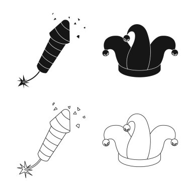 Parti ve Doğum işareti vektör Illustration. Hisse senedi için kutlama ve parti vektör simge kümesi.