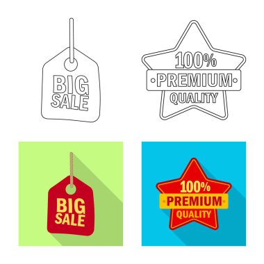 Amblem ve rozet logo vektör tasarımı. Hisse senedi için amblem ve etiket vektör simge kümesi.